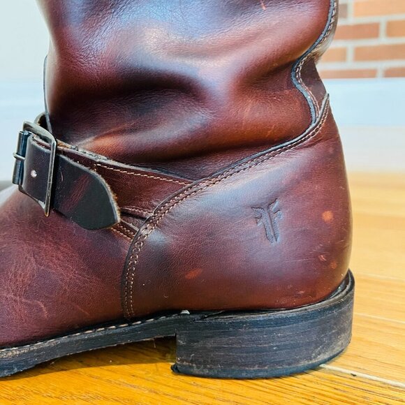 Vintage Congac Frye Distressed Engineer Boots Men's Size 11 D - Picture 6 of 16